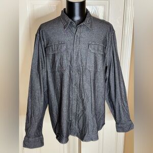 Wrangler Mens Flex for Comfort Long Sleeve Button Up Denim Shirt Black Mens 2XL